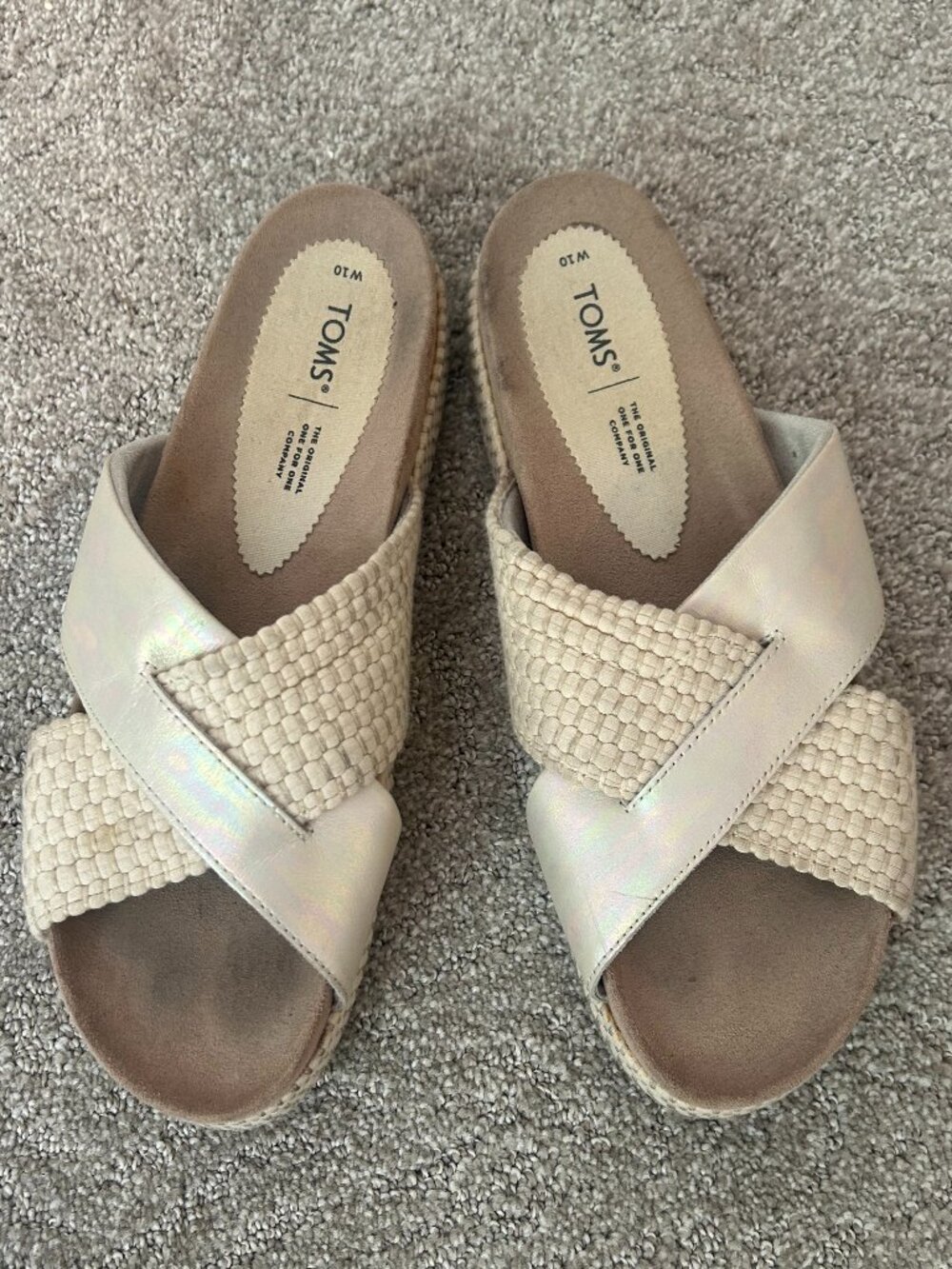 TOMS Womens Crisscross Platform Slide Sandals, Size 10